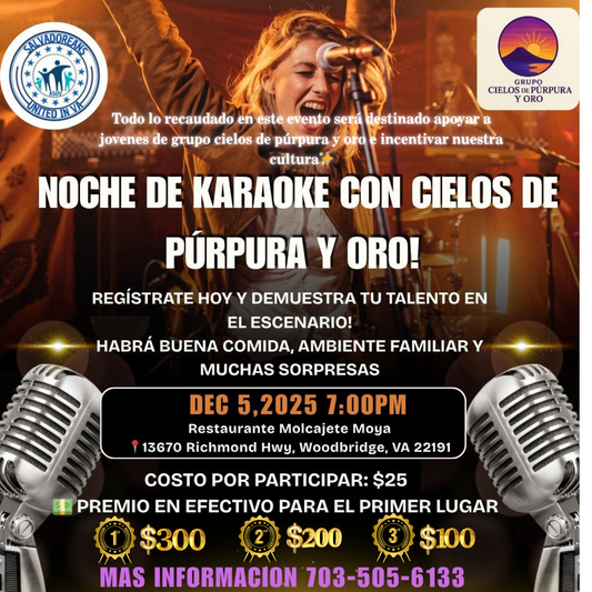 Karaoke con Cielo de Purpura y Oro